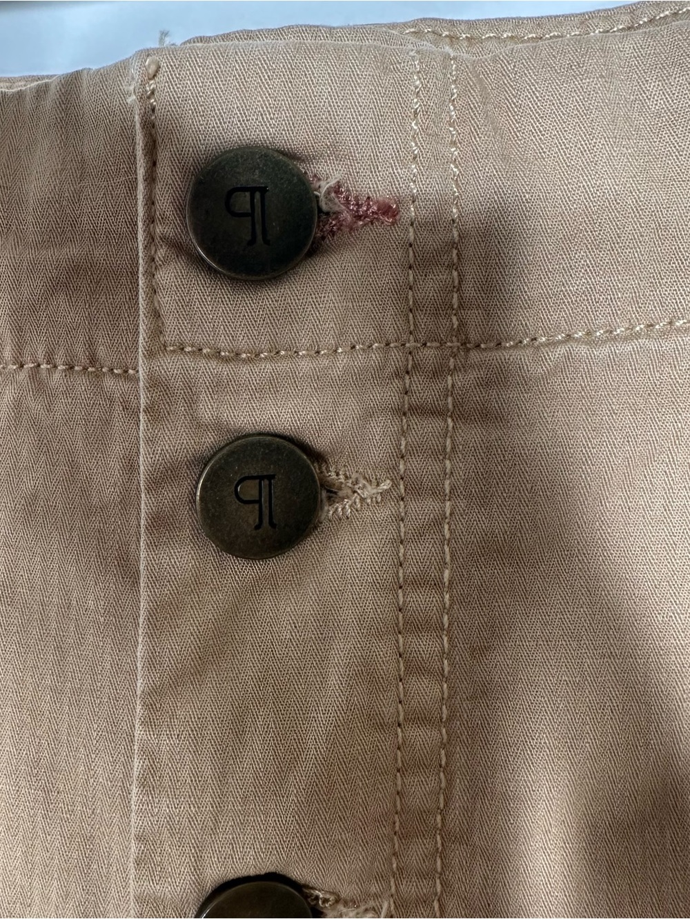 Pilcro Anthropologie The Arin Mid-Rise Button Front Barrel Pants Linen Blend 24W - Picture 6 of 12